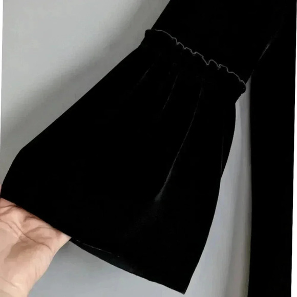Lafayette 148 Roslin Velvet Bell Sleeve Blouse - Picture 4 of 7